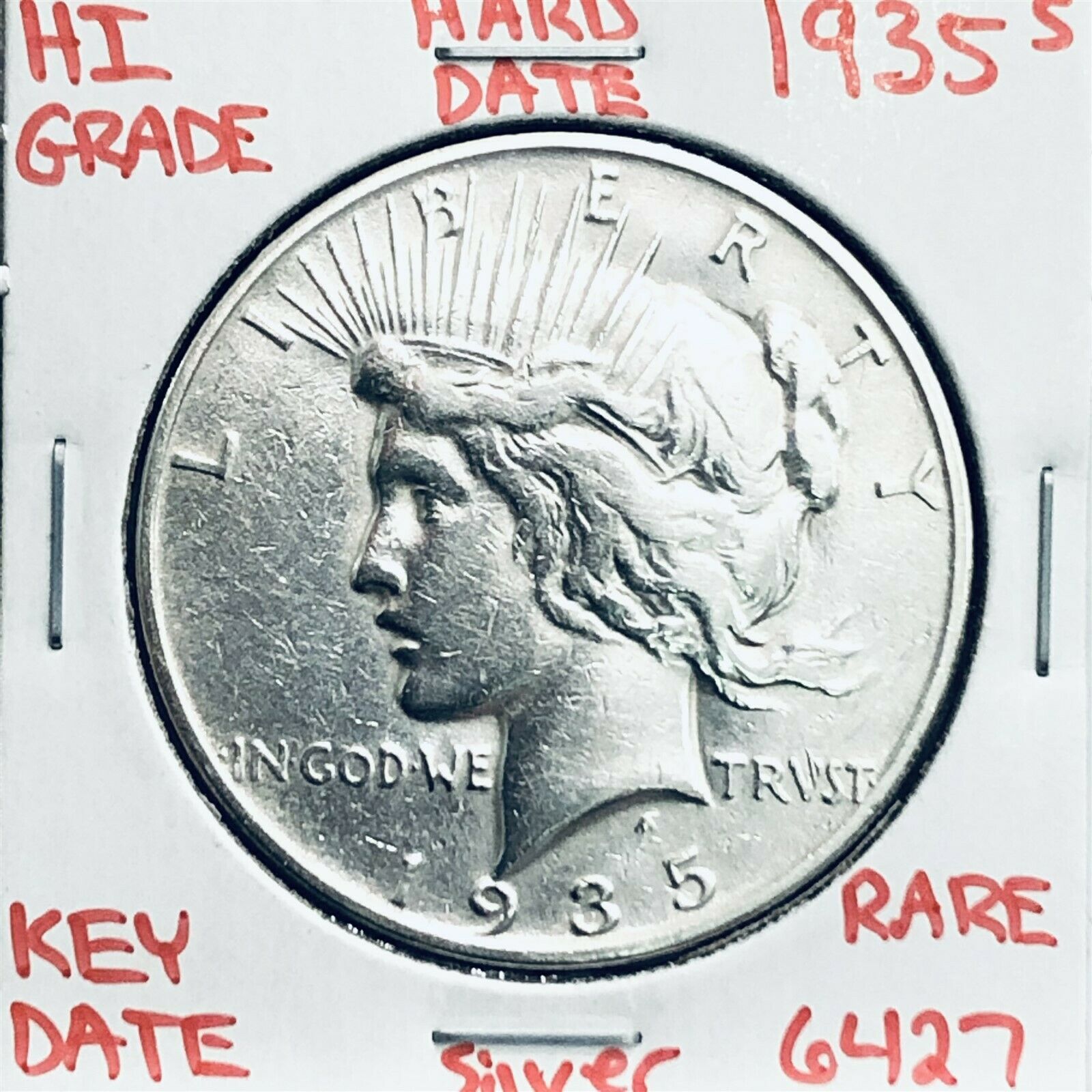 1935 S Peace Silver Dollar Hi Grade U.s. Mint Rare Key Coin 6427