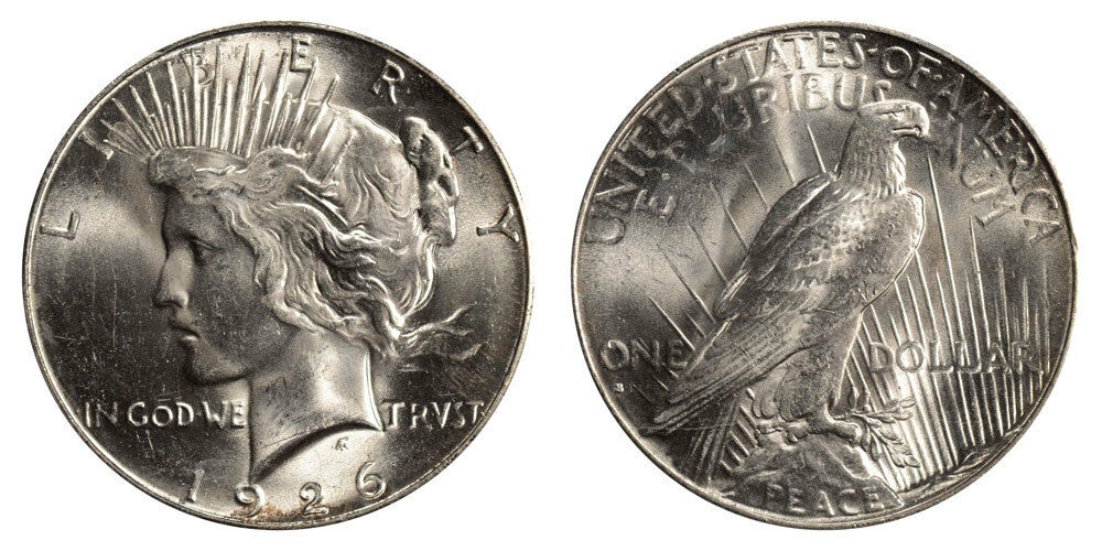 1926-s Peace Silver Dollar Brilliant Uncirculated - Bu