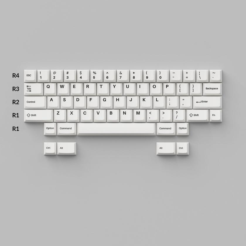 Cherry Profile Double - Shot PBT Full Set Keycaps - Black on White - Bow On Sale