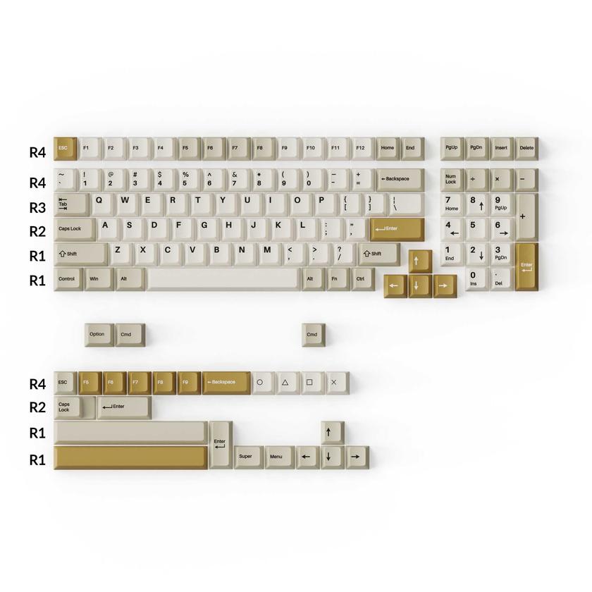 Cherry Profile Double - Shot PBT Full Set Keycaps - Camel For Sale