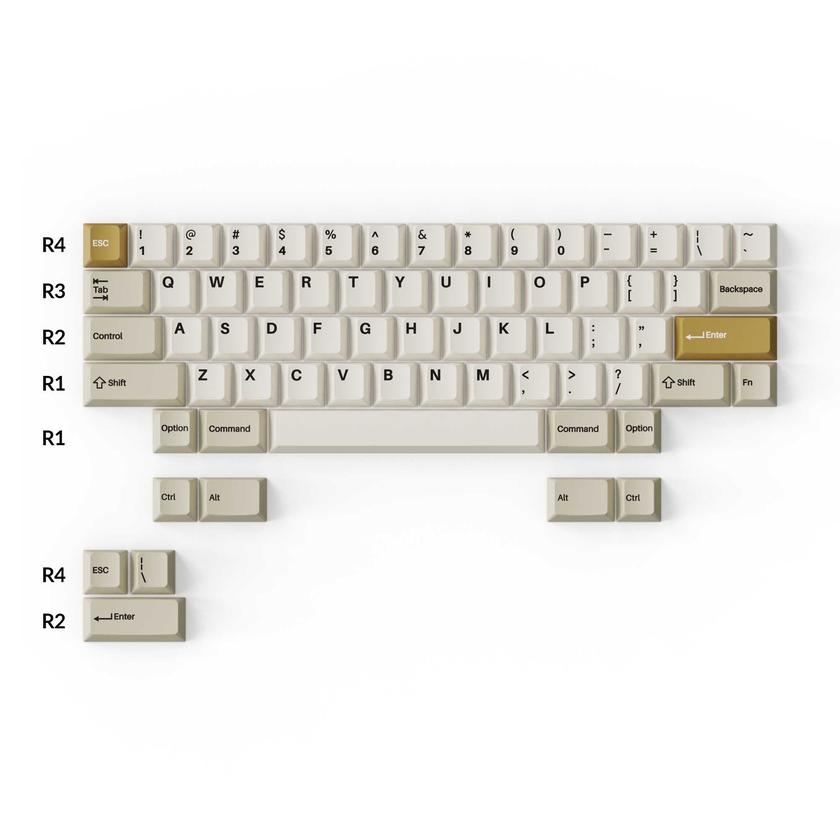 Cherry Profile Double - Shot PBT Full Set Keycaps - Camel For Sale