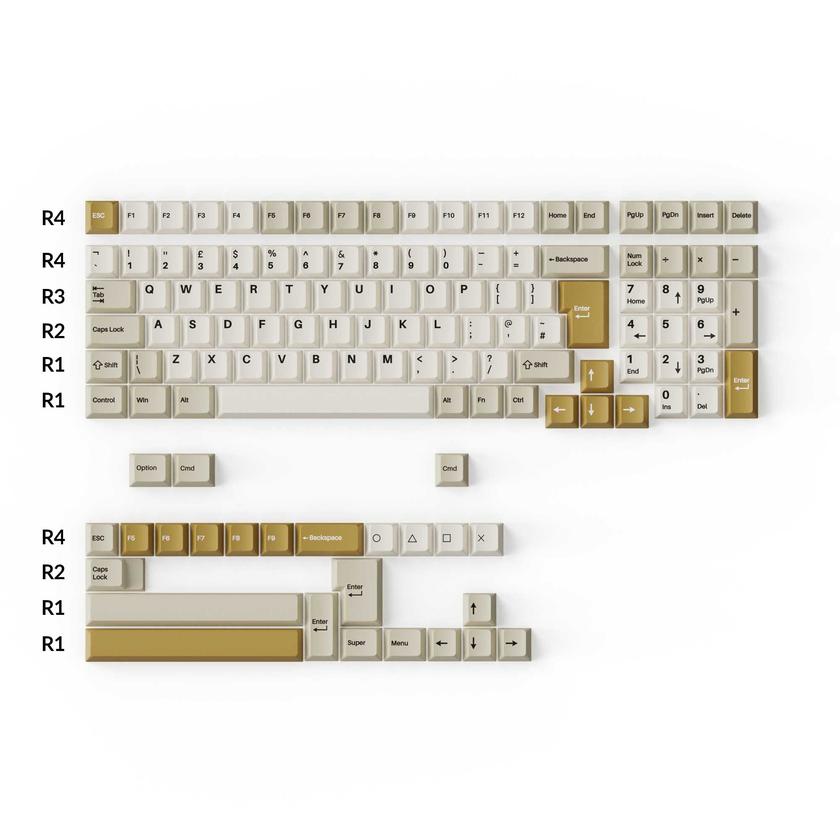 Cherry Profile Double - Shot PBT Full Set Keycaps - Camel For Sale