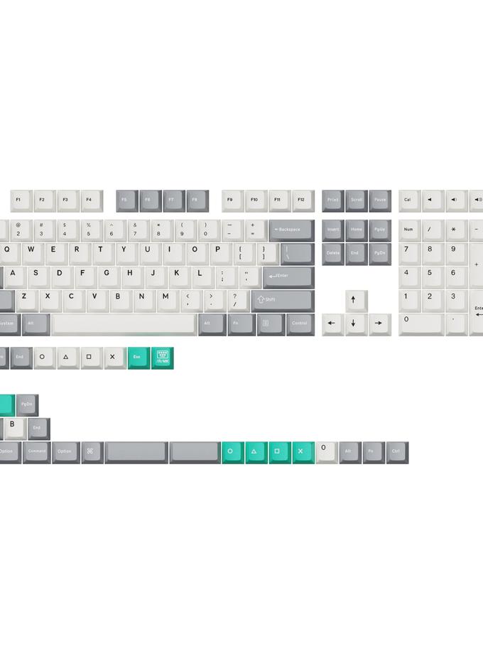 Cherry Profile Double-Shot PBT Full Set Keycaps - Dolch Red, Gray White Mint, Blue Black Yellow New Arrival