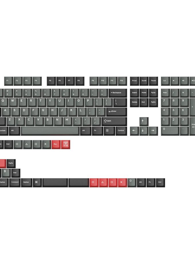 Cherry Profile Double-Shot PBT Full Set Keycaps - Dolch Red, Gray White Mint, Blue Black Yellow New Arrival