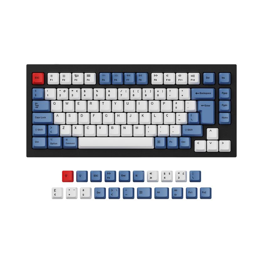 ISO & ANSI Q1 & Q1 Pro & Q2 & Q2 Pro & V1 & V2 & K2 & K2 Pro OEM Dye-Sub PBT Keycap Set - Blue High Quality