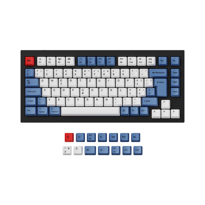 ISO & ANSI Q1 & Q1 Pro & Q2 & Q2 Pro & V1 & V2 & K2 & K2 Pro OEM Dye-Sub PBT Keycap Set - Blue High Quality