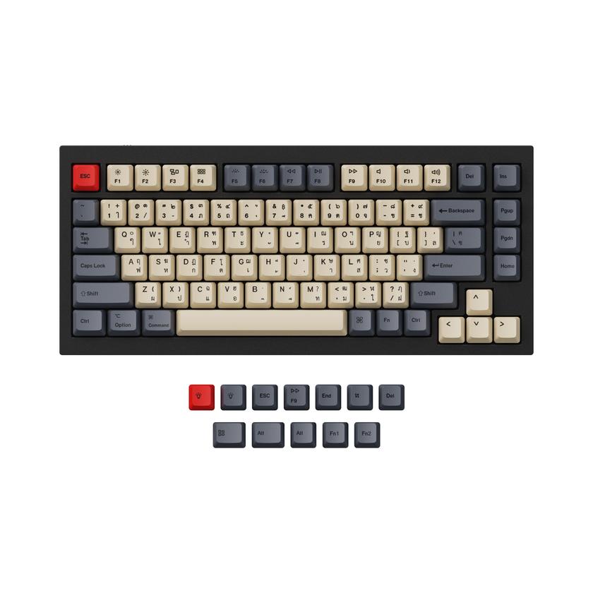 ISO & ANSI Q1 & Q1 Pro & Q2 & Q2 Pro & V1 & V2 & K2 & K2 Pro OEM Dye-Sub PBT Keycap Set - Carbon Best Price