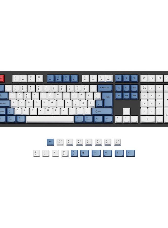 ISO & ANSI Q3 & Q4 & Q4 Pro & Q6 & Q6 Pro & V3 & V4 & V6 & K8 & K8 Pro OEM Dye-Sub PBT Keycap Set - Blue New Arrival