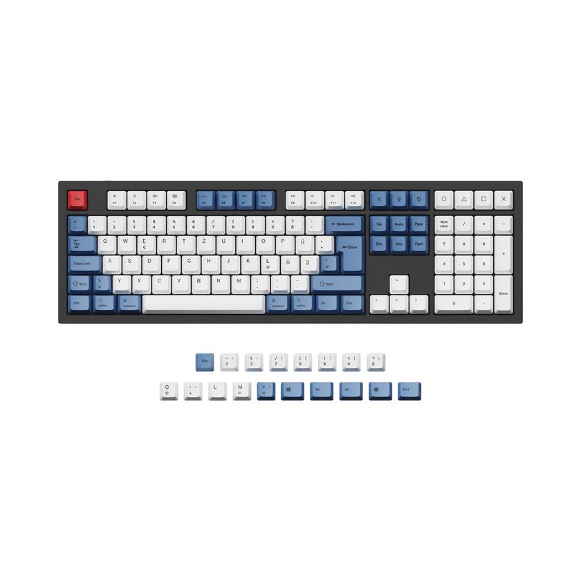 ISO & ANSI Q3 & Q4 & Q4 Pro & Q6 & Q6 Pro & V3 & V4 & V6 & K8 & K8 Pro OEM Dye-Sub PBT Keycap Set - Blue New Arrival