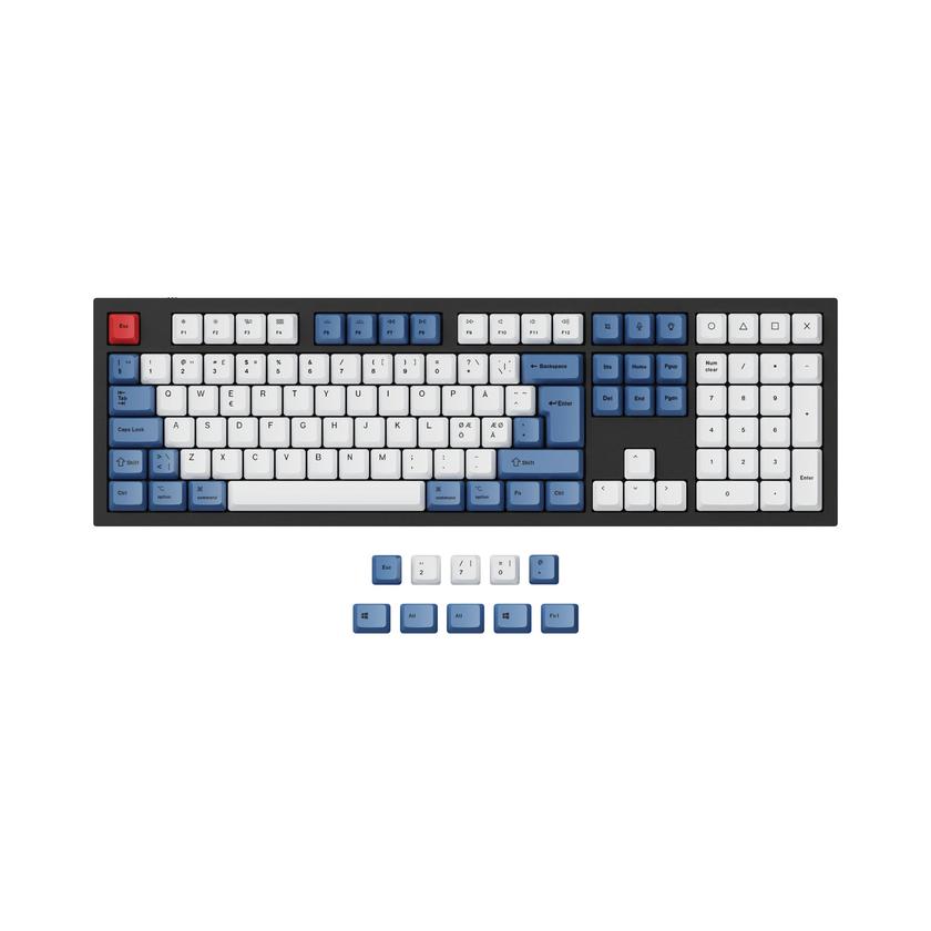 ISO & ANSI Q3 & Q4 & Q4 Pro & Q6 & Q6 Pro & V3 & V4 & V6 & K8 & K8 Pro OEM Dye-Sub PBT Keycap Set - Blue New Arrival