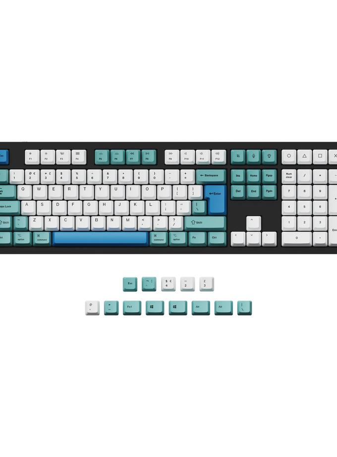 ISO & ANSI Q3 & Q4 & Q4 Pro & Q6 & Q6 Pro & V3 & V4 & V6 & K8 & K8 Pro OEM Dye-Sub PBT Keycap Set - Iceberg High Quality