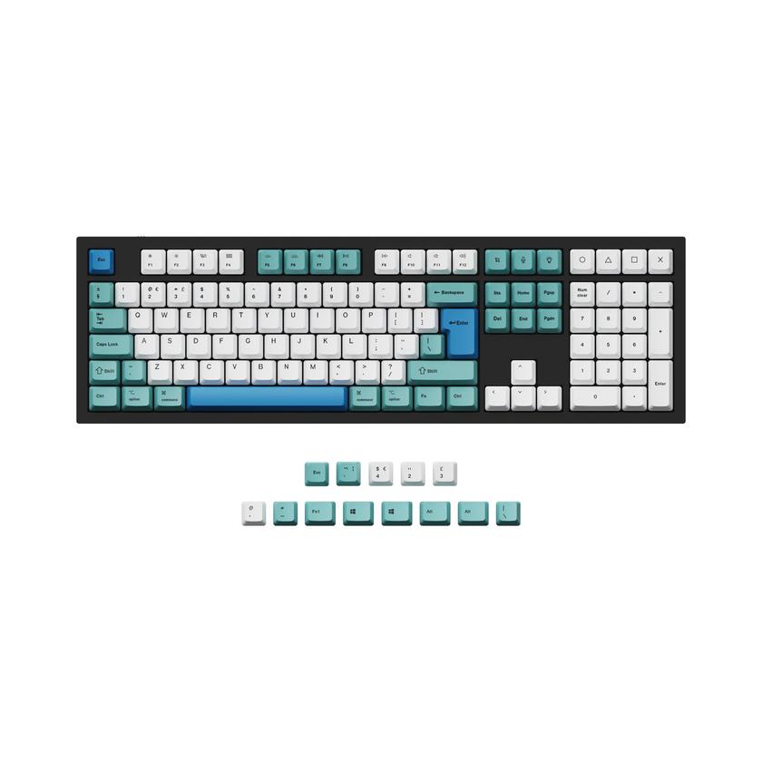 ISO & ANSI Q3 & Q4 & Q4 Pro & Q6 & Q6 Pro & V3 & V4 & V6 & K8 & K8 Pro OEM Dye-Sub PBT Keycap Set - Iceberg High Quality