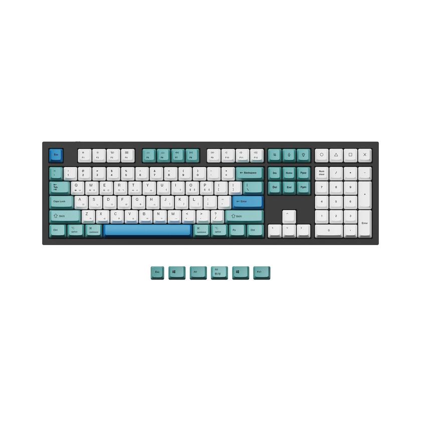 ISO & ANSI Q3 & Q4 & Q4 Pro & Q6 & Q6 Pro & V3 & V4 & V6 & K8 & K8 Pro OEM Dye-Sub PBT Keycap Set - Iceberg High Quality