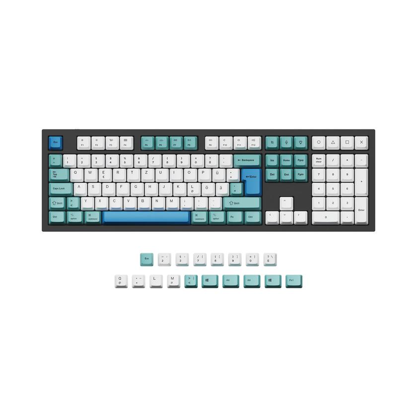 ISO & ANSI Q3 & Q4 & Q4 Pro & Q6 & Q6 Pro & V3 & V4 & V6 & K8 & K8 Pro OEM Dye-Sub PBT Keycap Set - Iceberg High Quality