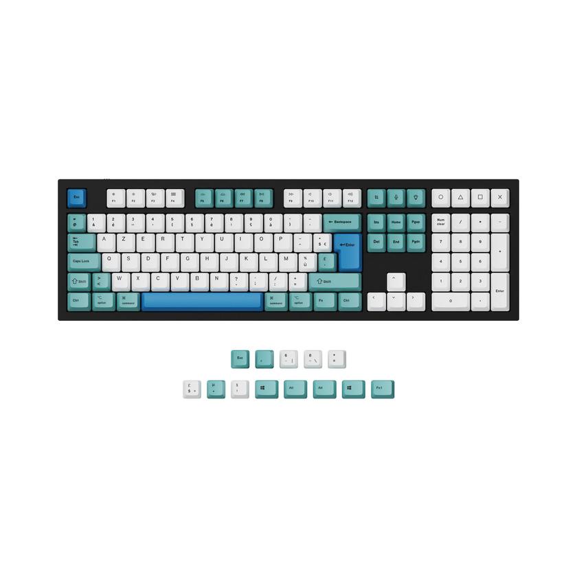 ISO & ANSI Q3 & Q4 & Q4 Pro & Q6 & Q6 Pro & V3 & V4 & V6 & K8 & K8 Pro OEM Dye-Sub PBT Keycap Set - Iceberg High Quality