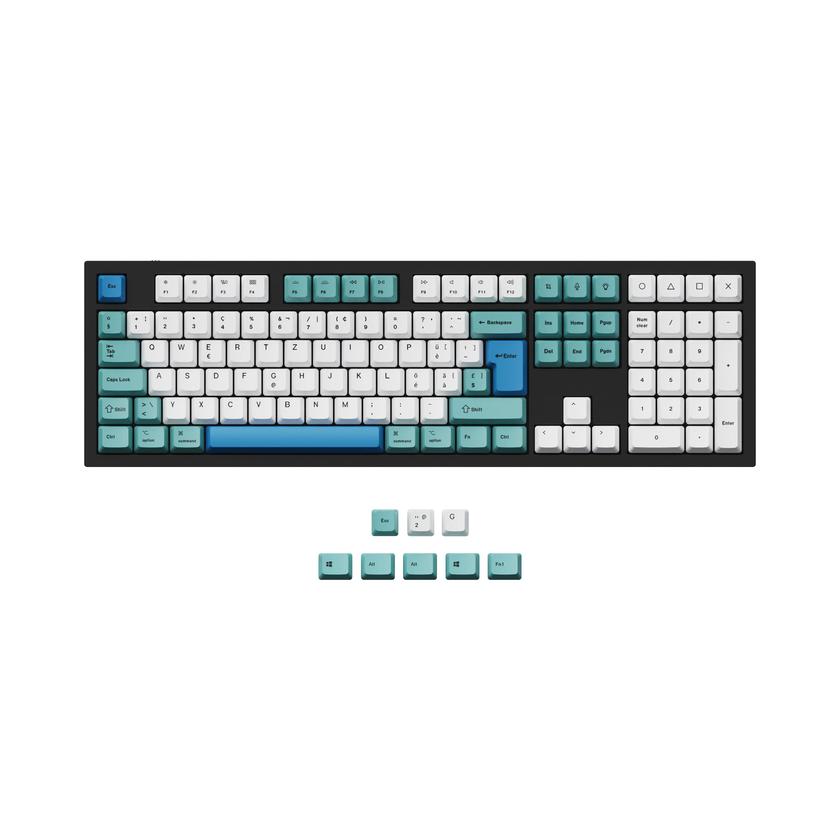 ISO & ANSI Q3 & Q4 & Q4 Pro & Q6 & Q6 Pro & V3 & V4 & V6 & K8 & K8 Pro OEM Dye-Sub PBT Keycap Set - Iceberg High Quality