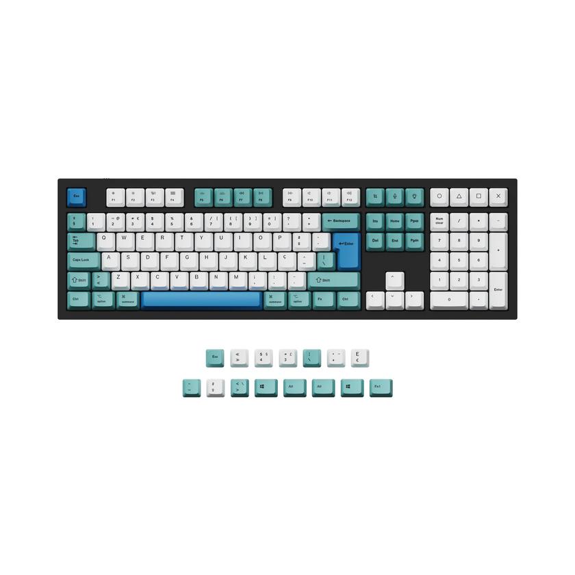 ISO & ANSI Q3 & Q4 & Q4 Pro & Q6 & Q6 Pro & V3 & V4 & V6 & K8 & K8 Pro OEM Dye-Sub PBT Keycap Set - Iceberg High Quality