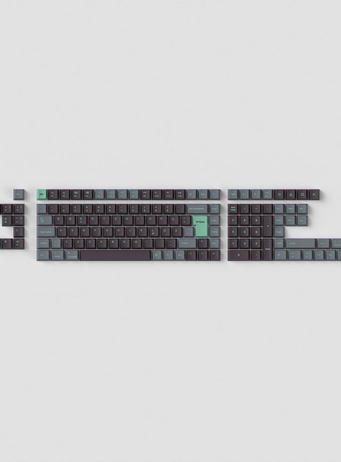 ISO Cherry Profile Dye-Sub PBT Full Set Keycap Set - Hacker Mint Best Seller