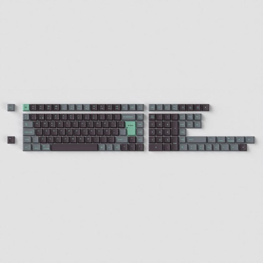 ISO Cherry Profile Dye-Sub PBT Full Set Keycap Set - Hacker Mint Best Seller