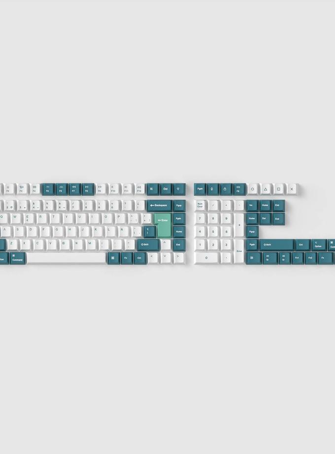 ISO Cherry Profile Dye-Sub PBT Full Set Keycap Set - White Mint New Arrival