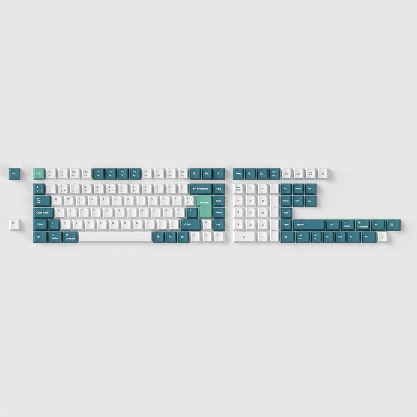 ISO Cherry Profile Dye-Sub PBT Full Set Keycap Set - White Mint New Arrival