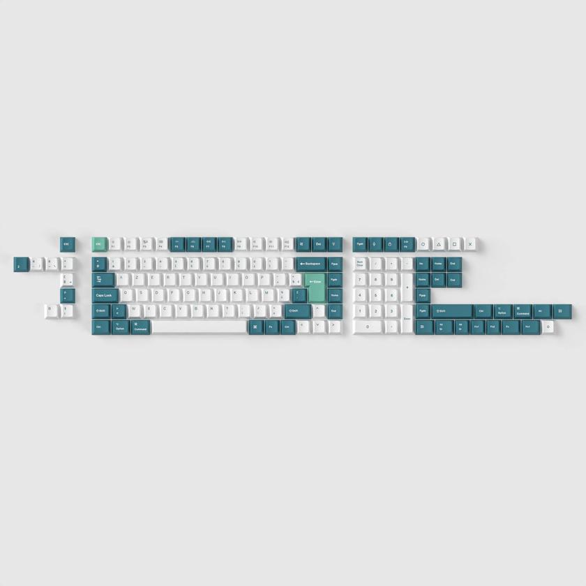 ISO Cherry Profile Dye-Sub PBT Full Set Keycap Set - White Mint New Arrival