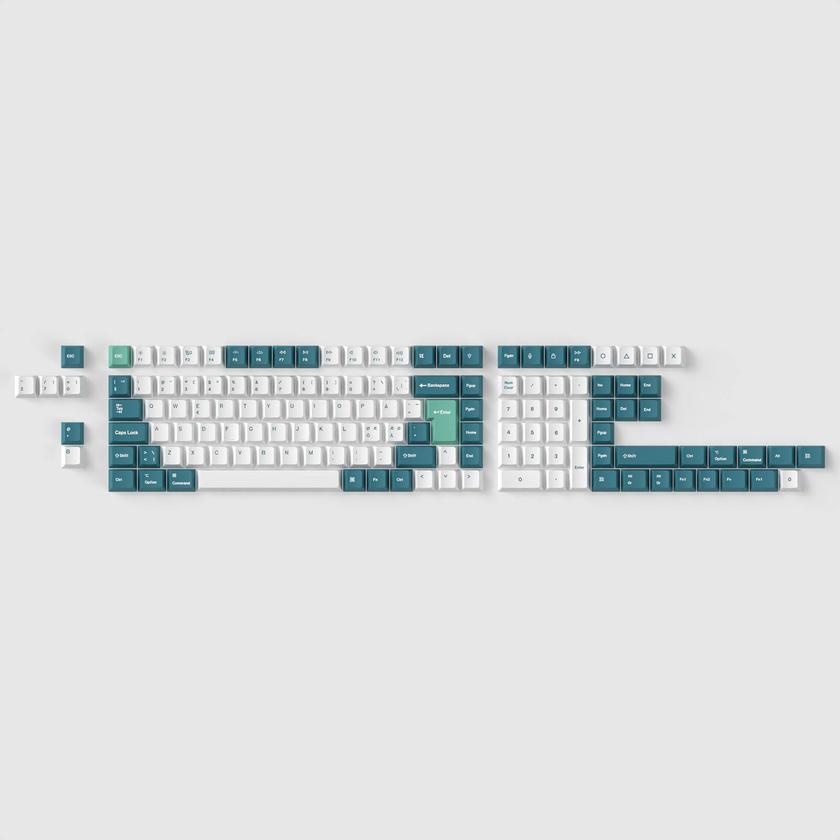 ISO Cherry Profile Dye-Sub PBT Full Set Keycap Set - White Mint New Arrival