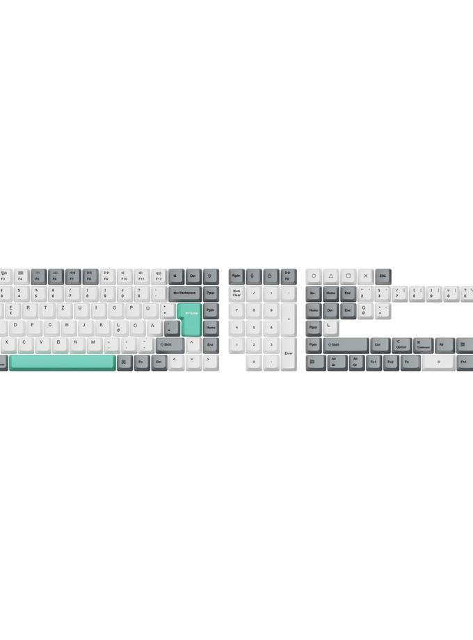 ISO OEM Dye-Sub PBT Full Set Keycap Set - Gray White Mint Best Buy