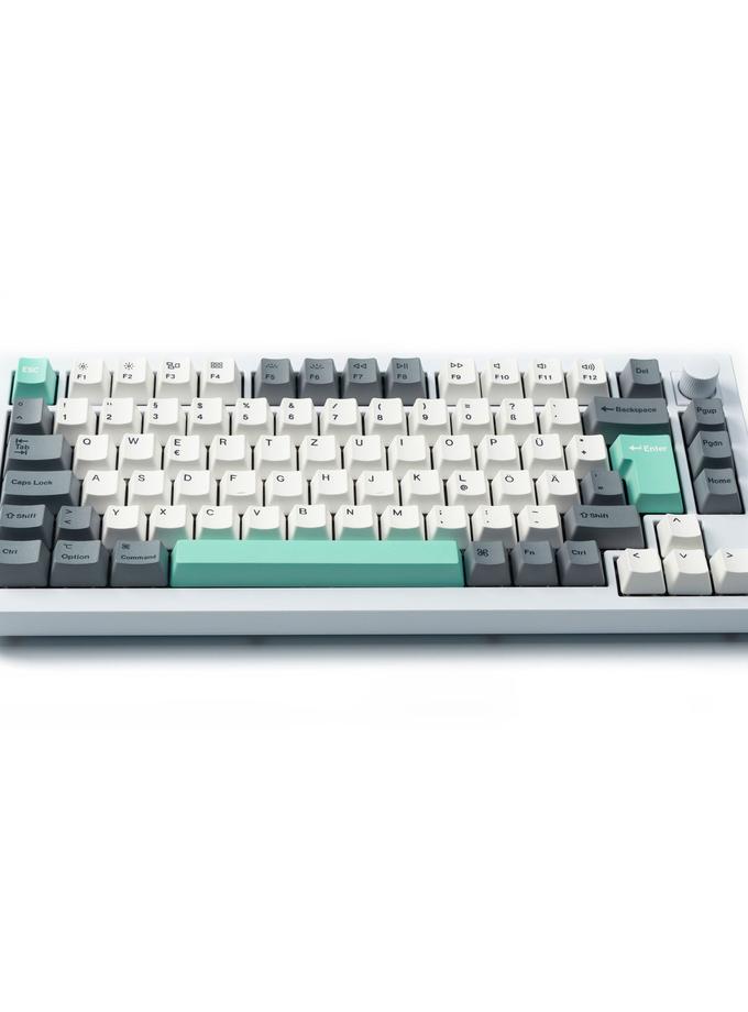 ISO OEM Dye-Sub PBT Full Set Keycap Set - Gray White Mint Best Buy