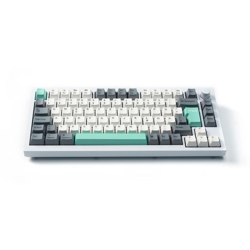 ISO OEM Dye-Sub PBT Full Set Keycap Set - Gray White Mint Best Buy