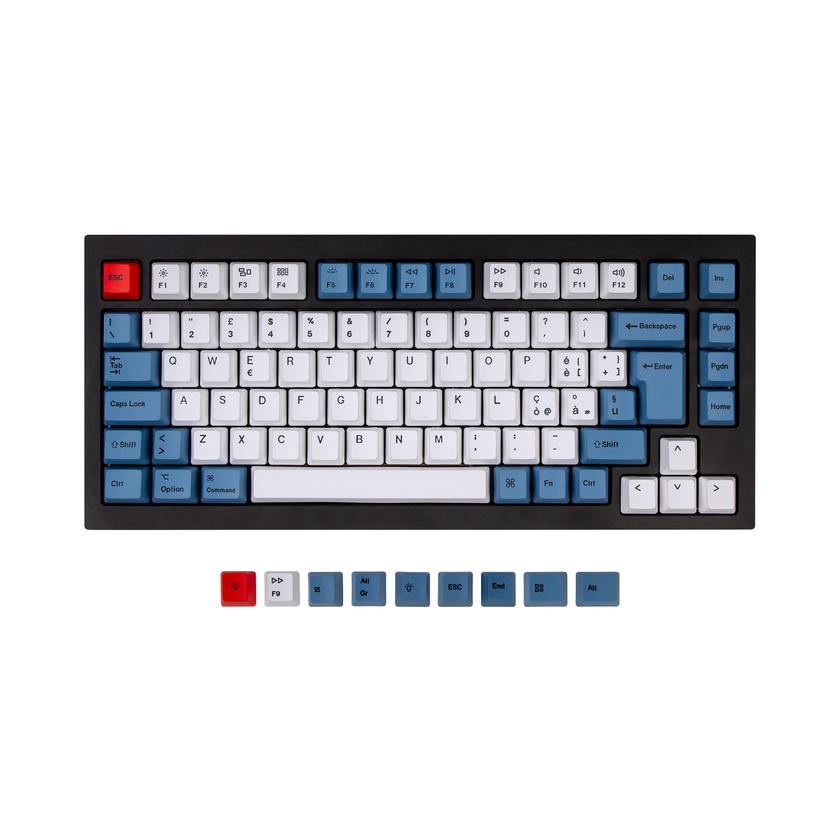 ISO Q1 & Q1 Pro & V1 & K2 & K2 Pro OEM Dye-Sub PBT Keycap Set - Blue For Sale