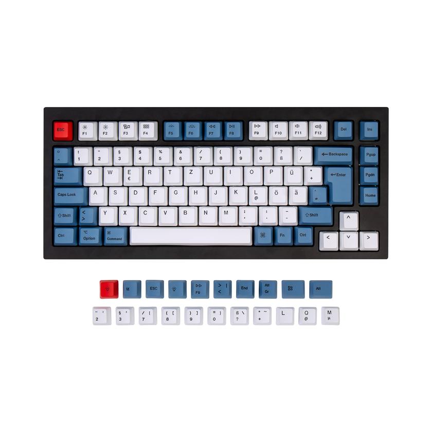 ISO Q1 & Q1 Pro & V1 & K2 & K2 Pro OEM Dye-Sub PBT Keycap Set - Blue For Sale