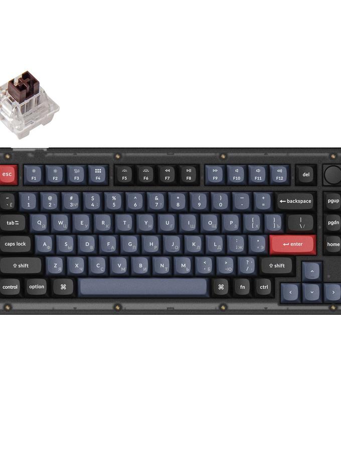 Keychron V1 QMK Custom Mechanical Keyboard Russian Layout On Sale