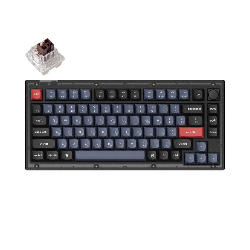 Keychron V1 QMK Custom Mechanical Keyboard Russian Layout On Sale