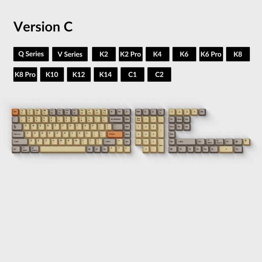 OEM Dye-Sub PBT Keycap Set - Wheat Grey Same Day Delivery