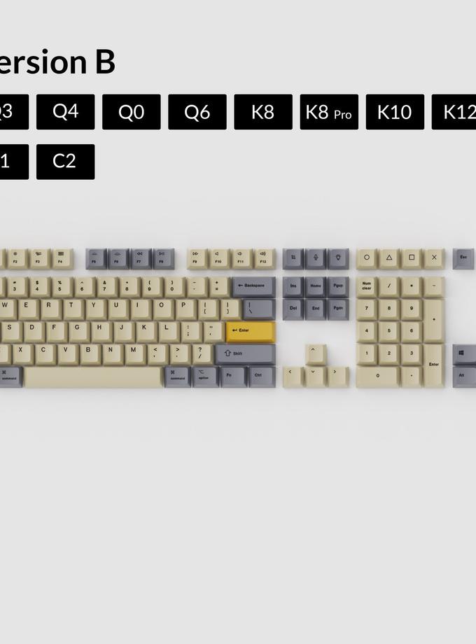 OEM Dye-Sub PBT Keycap Set - Wheat Grey Same Day Delivery