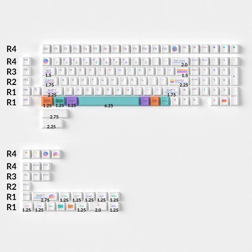 Pixel Sunset - Cherry Profile Dye-Sub PBT Full Keycap Set For Sale